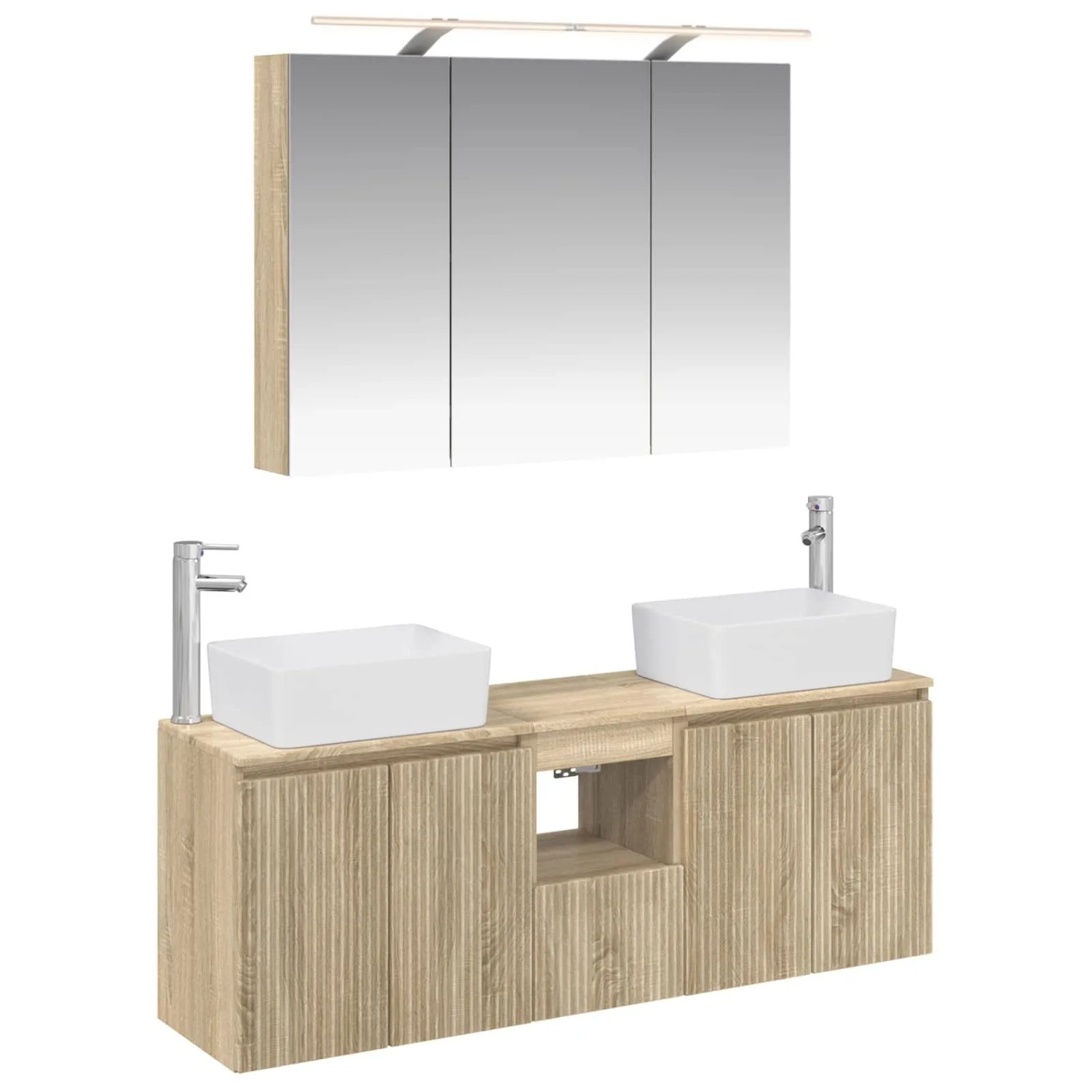 vidaXL Badezimmerschrank-Set 4-Tlg Sonoma-Eiche Holzwerkstoff 3406417
