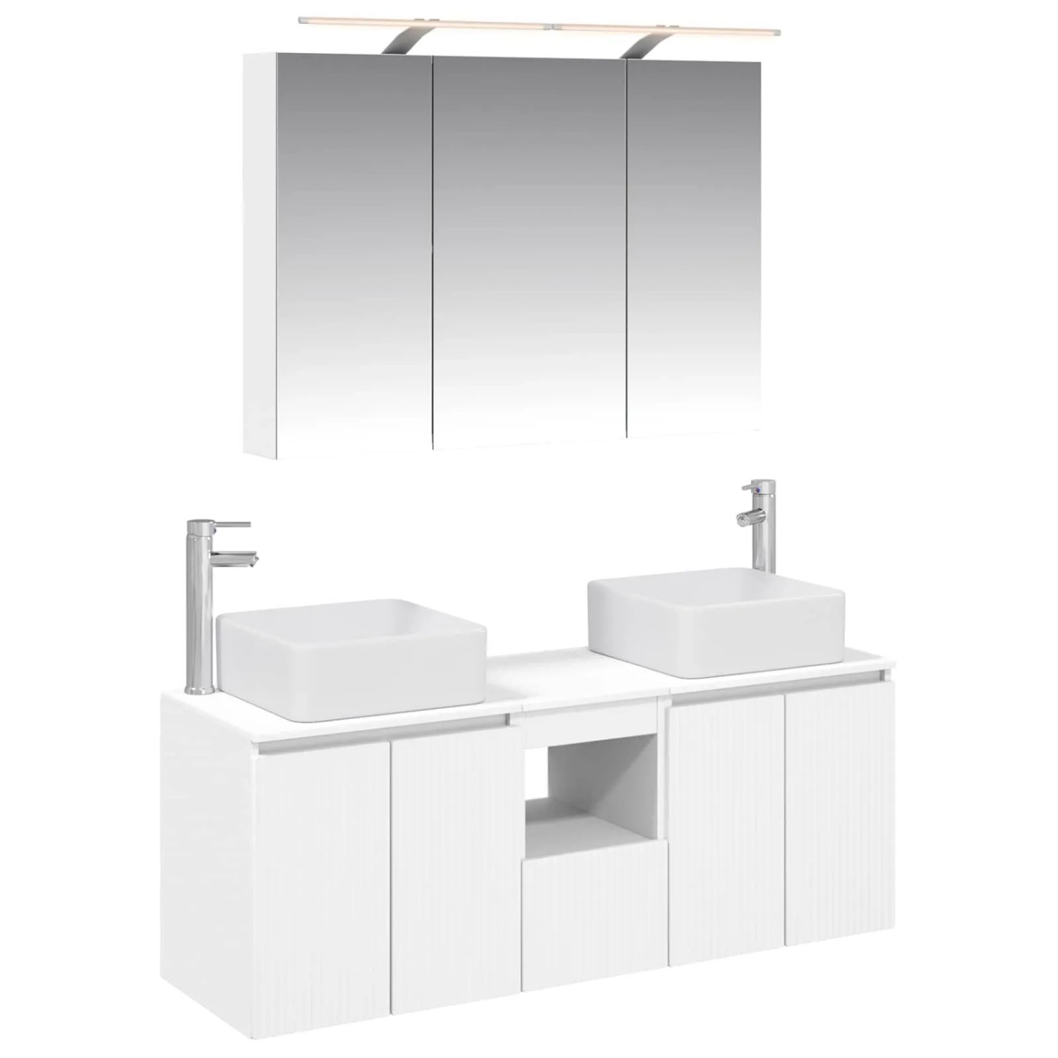 vidaXL Badezimmerschrank-Set 4-Tlg Weiß 100 x 14,5 x 70 cm 3406375