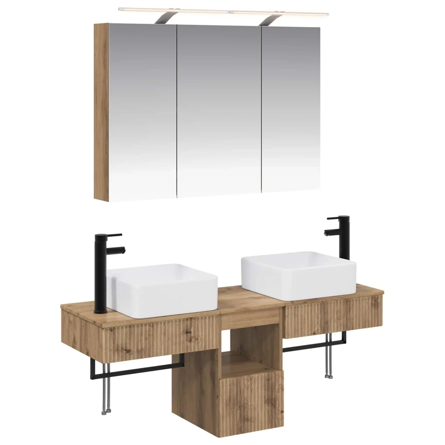 vidaXL Badezimmerschrank-Set 4-Tlg Artisan-Eiche 100 x 14,5 x 70 cm 3406302