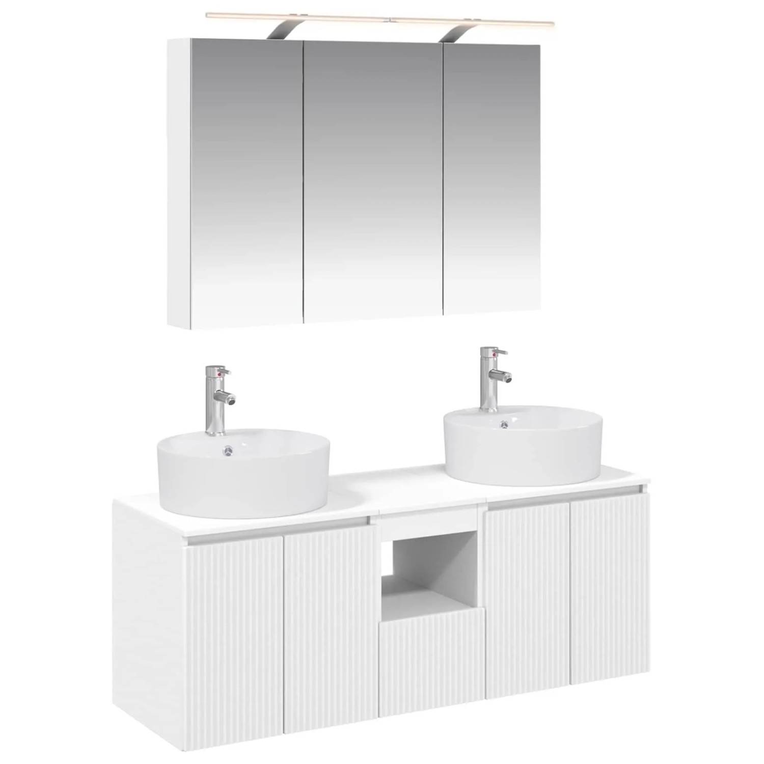 vidaXL Badezimmerschrank-Set 4-Tlg Weiß Holzwerkstoff 3406455