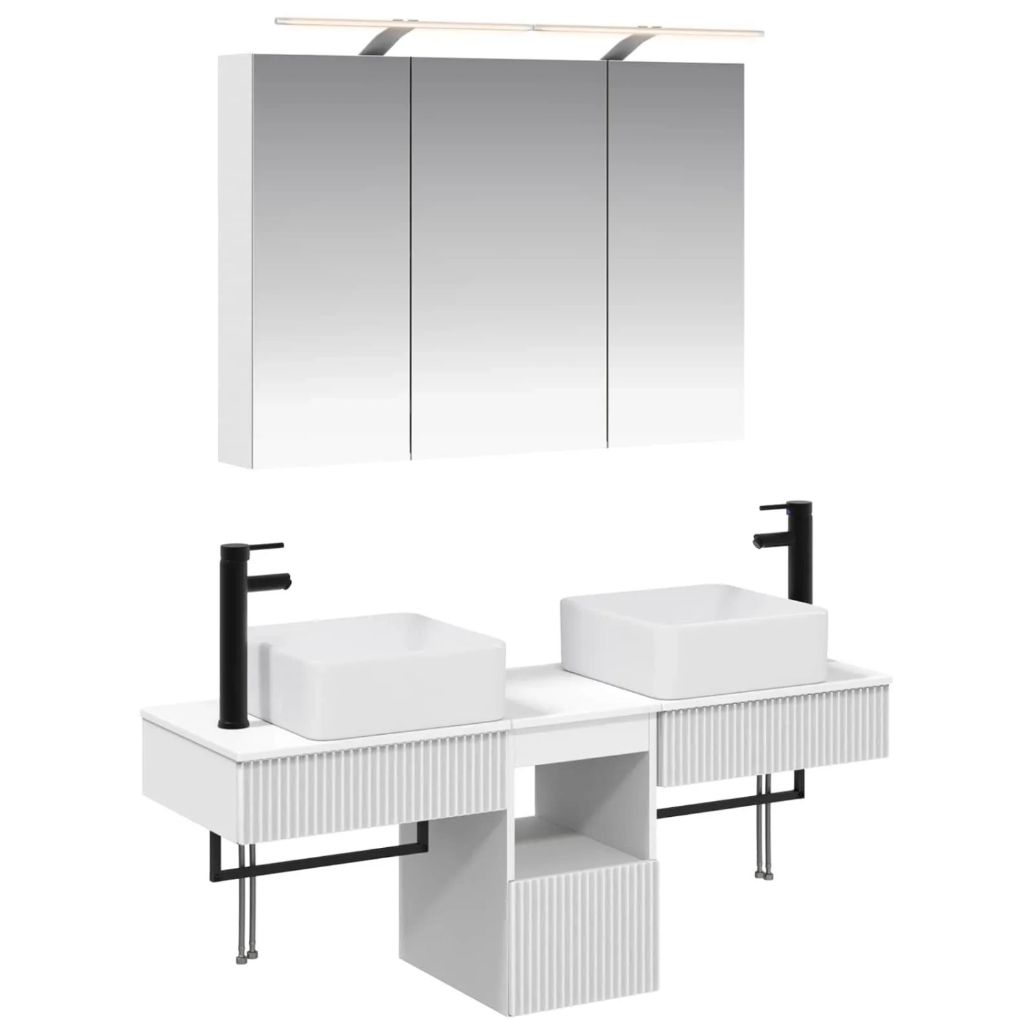 vidaXL Badezimmerschrank-Set 4-Tlg Weiß 100 x 14,5 x 70 cm 3406295