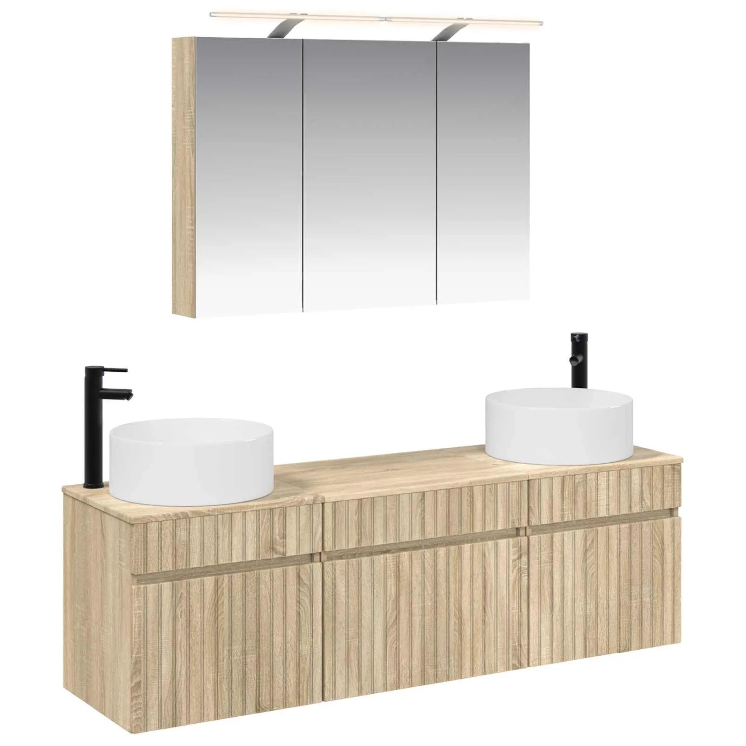 vidaXL Badezimmerschrank-Set 4-Tlg Sonoma-Eiche 100 x 14,5 x 70 cm 3406657