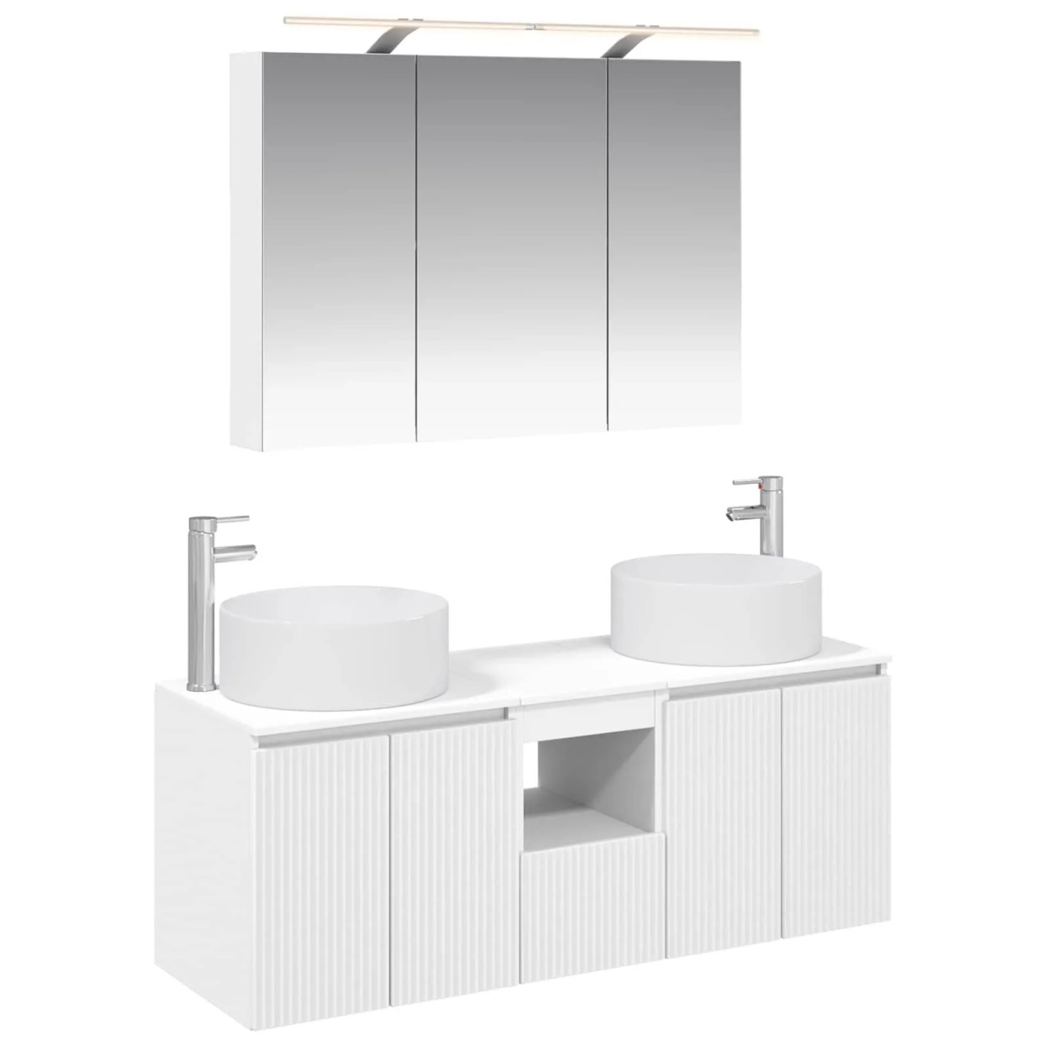 vidaXL Badezimmerschrank-Set 4-Tlg Weiß 100 x 14,5 x 70 cm 3406575