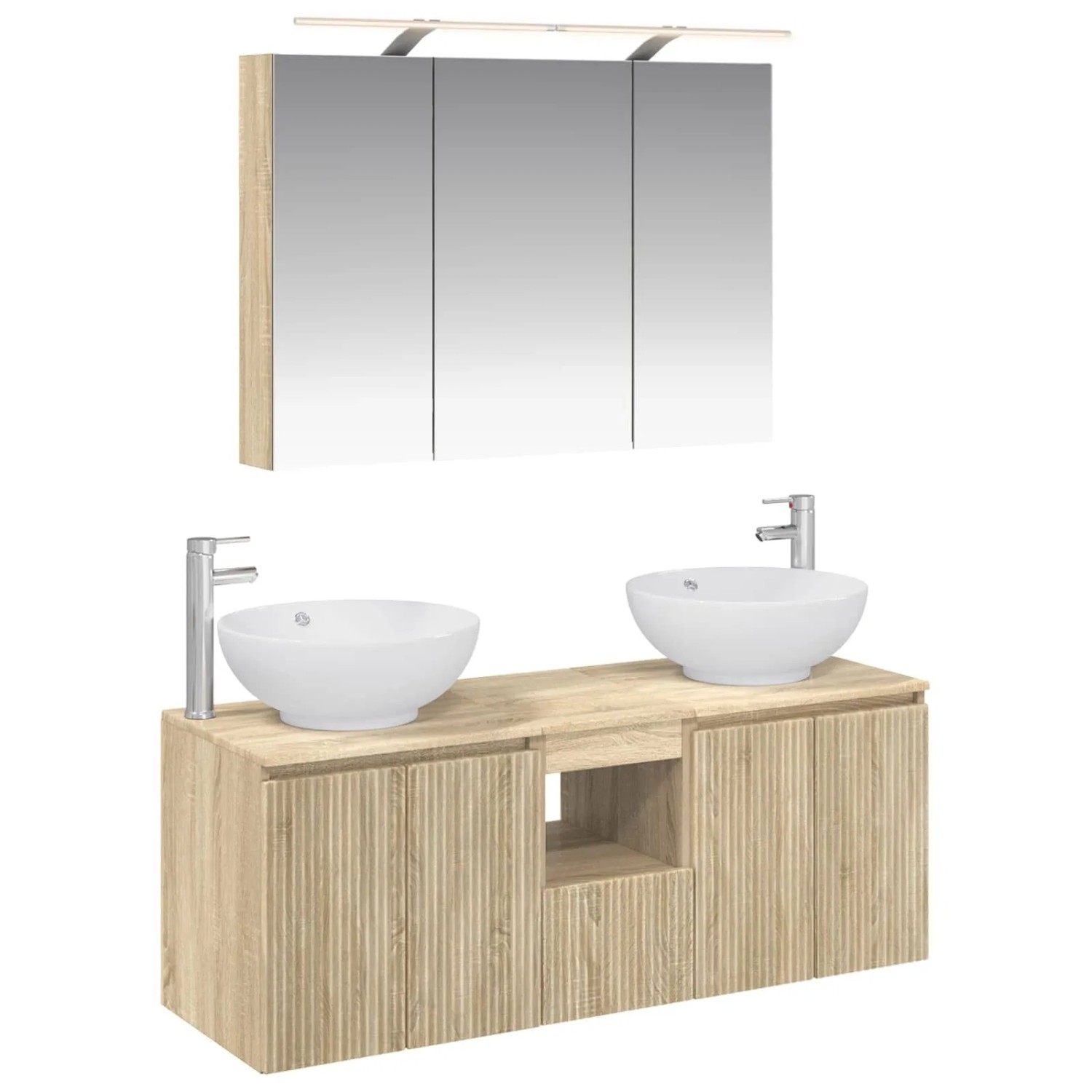 vidaXL Badezimmerschrank-Set 4-Tlg Sonoma-Eiche Holzwerkstoff 3406497