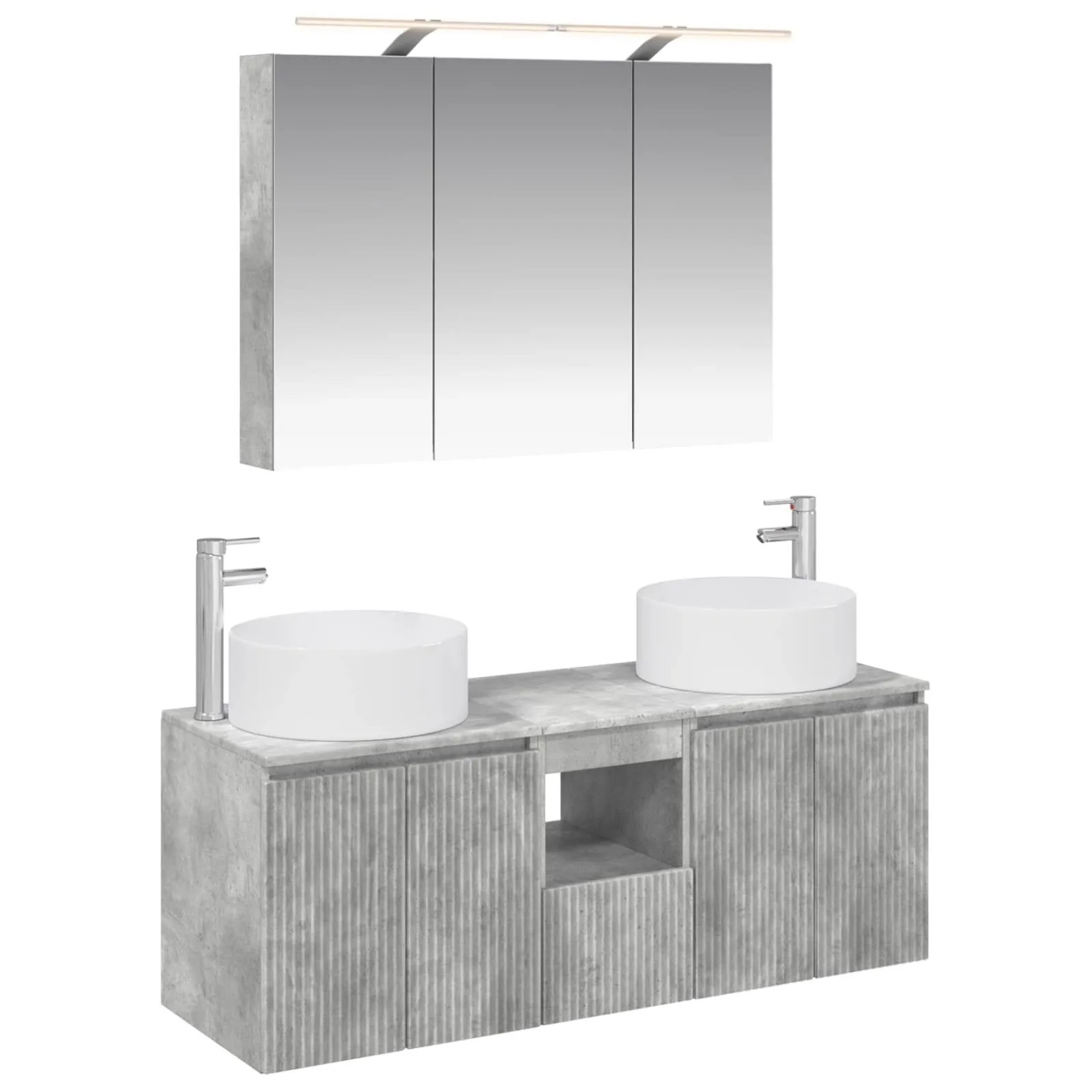 vidaXL Badezimmerschrank-Set 4-Tlg Betongrau 100 x 14,5 x 70 cm 3406578