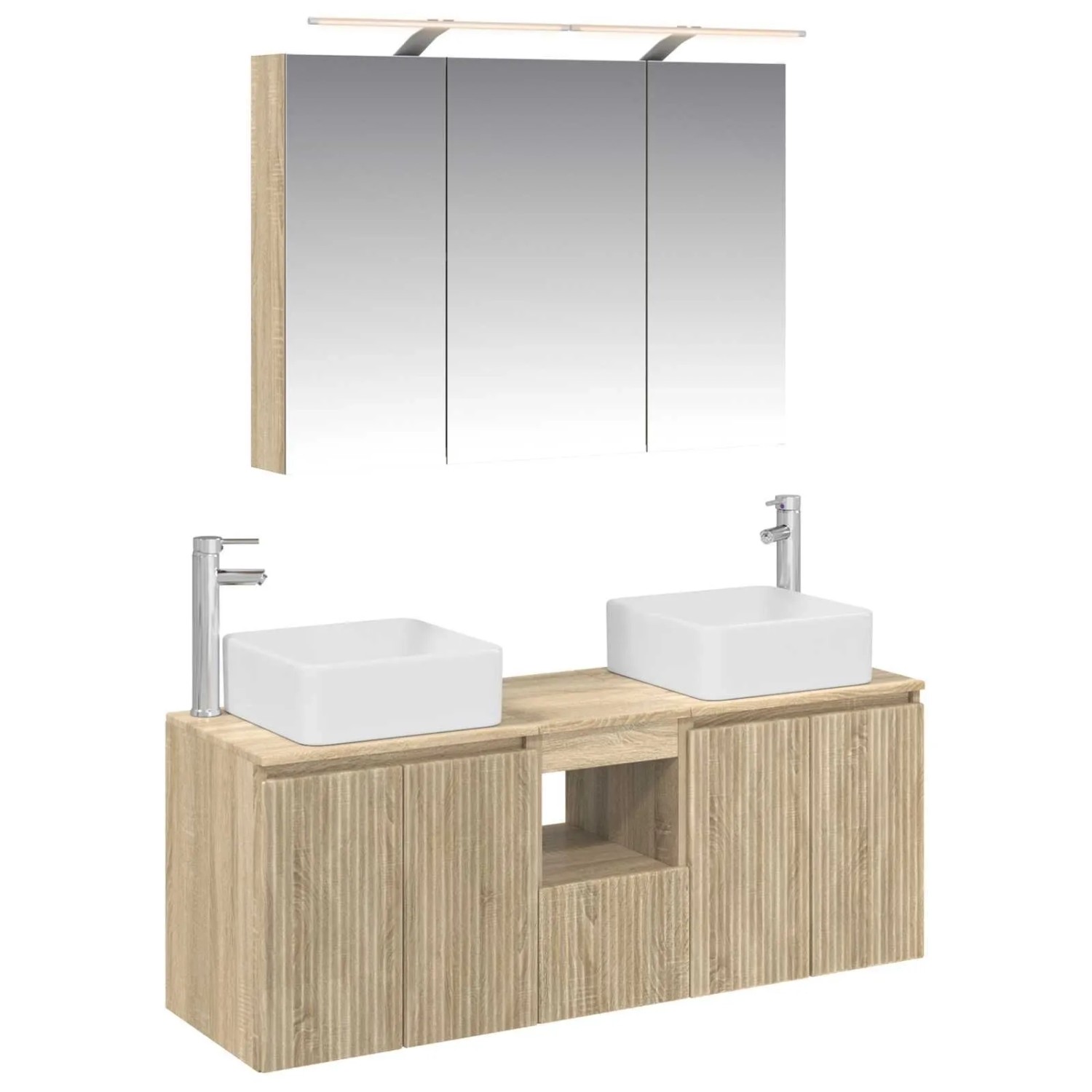 vidaXL Badezimmerschrank-Set 4-Tlg Sonoma-Eiche 100 x 14,5 x 70 cm 3406377
