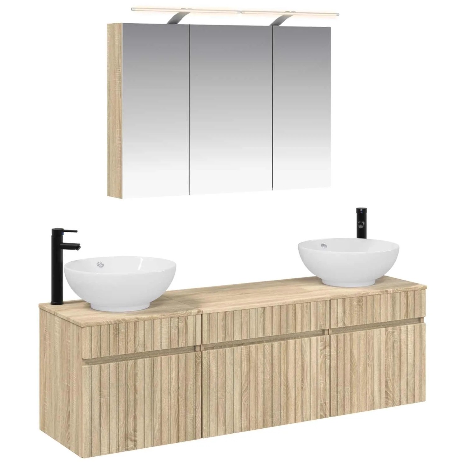 vidaXL Badezimmerschrank-Set 4-Tlg Sonoma-Eiche Holzwerkstoff 3406617