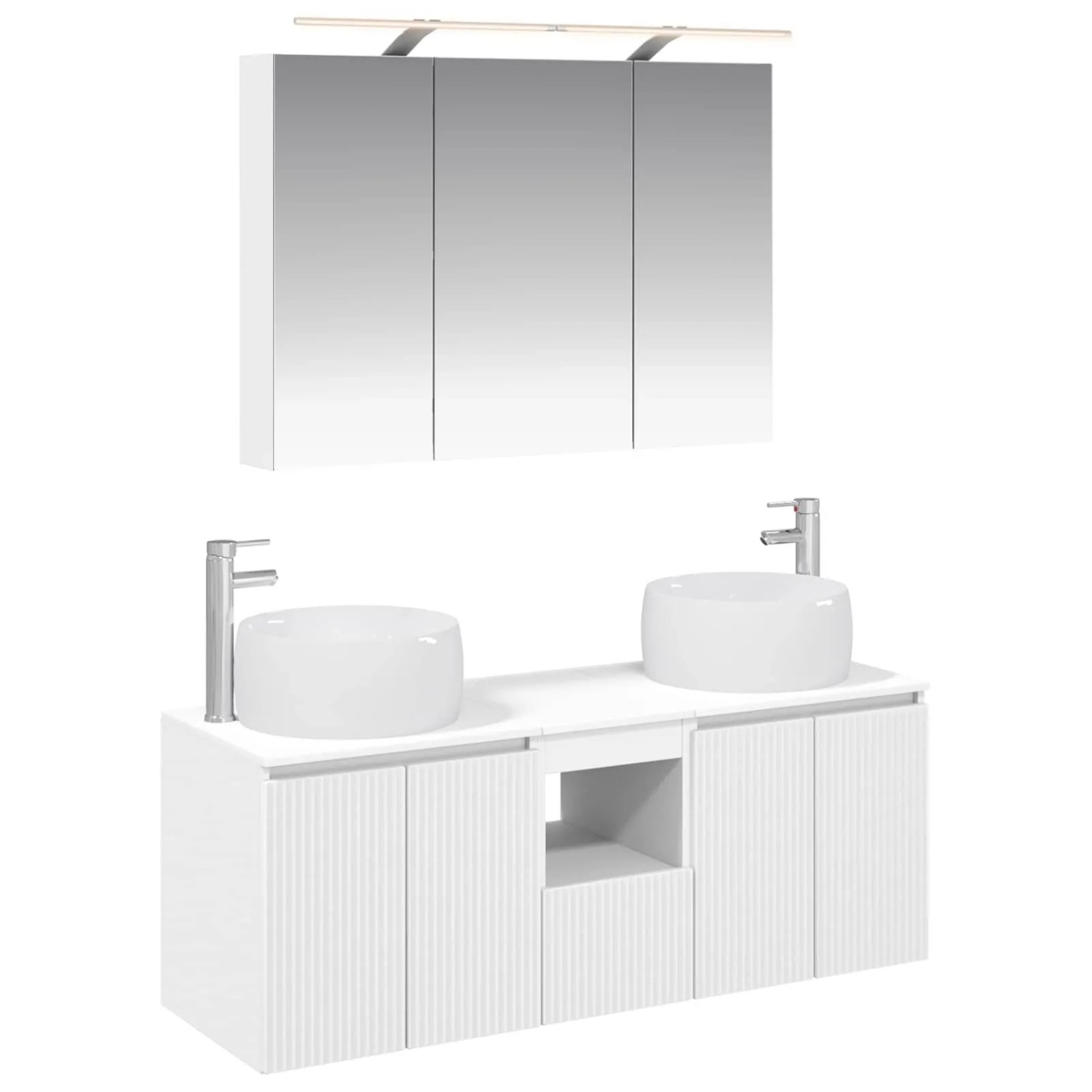 vidaXL Badezimmerschrank-Set 4-Tlg Weiß Holzwerkstoff 3406535