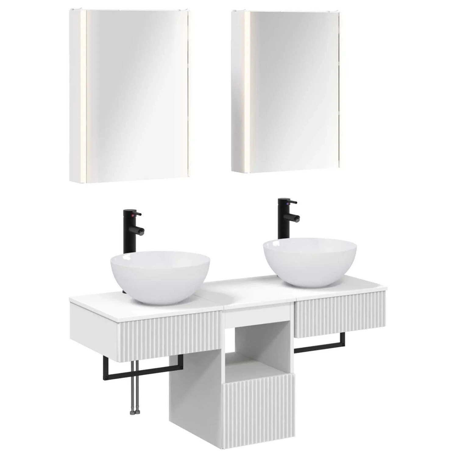 vidaXL Badezimmerschrank-Set 5-Tlg Weiß 43 x 11,5 x 60,5 cm 3406287