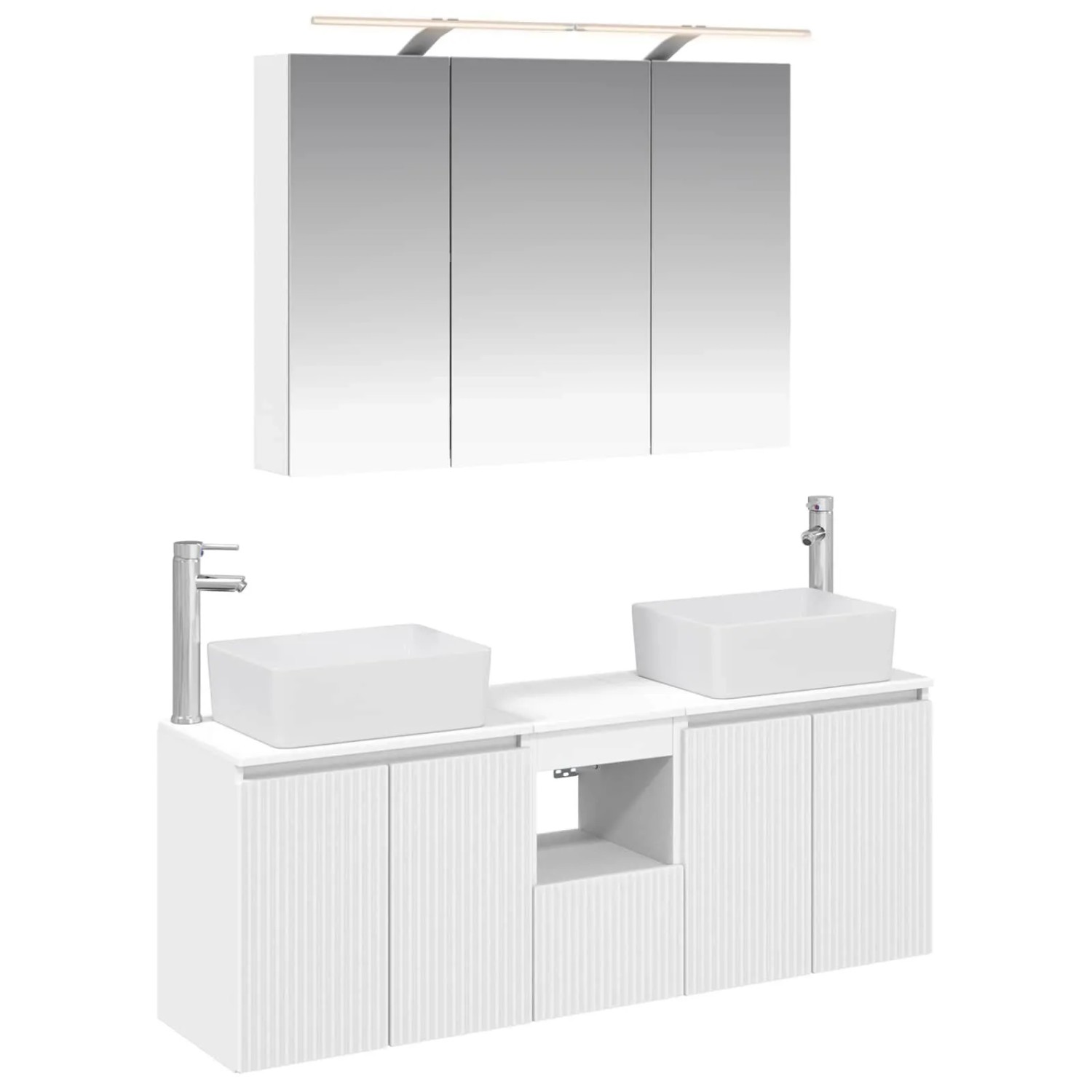 vidaXL Badezimmerschrank-Set 4-Tlg Weiß Holzwerkstoff 3406415