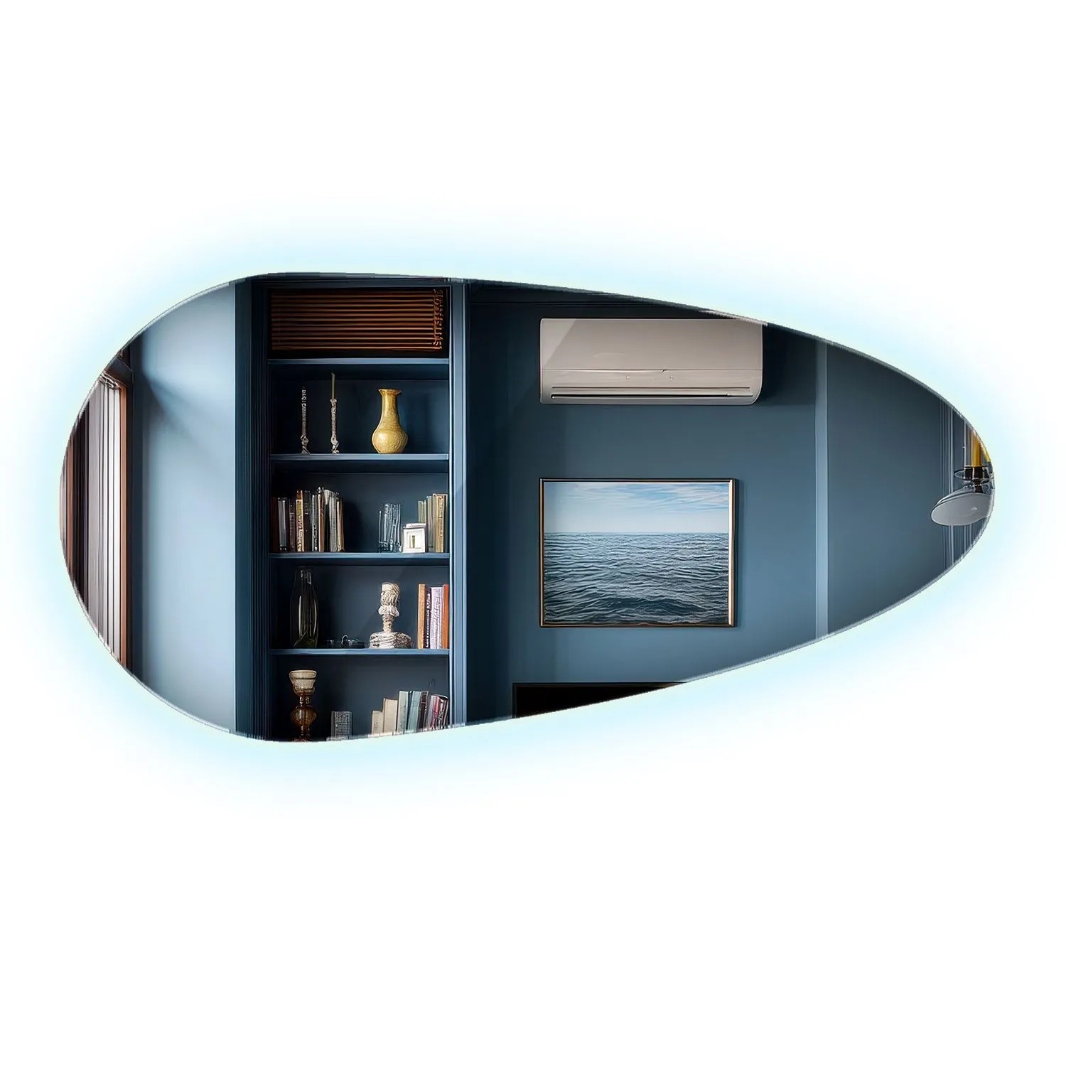Wallfluent Spiegel Mit Licht 50x100 cm Unregelmäßige Form Mit Neutralweiß 4000K Für Bad Und Wohnzimmer