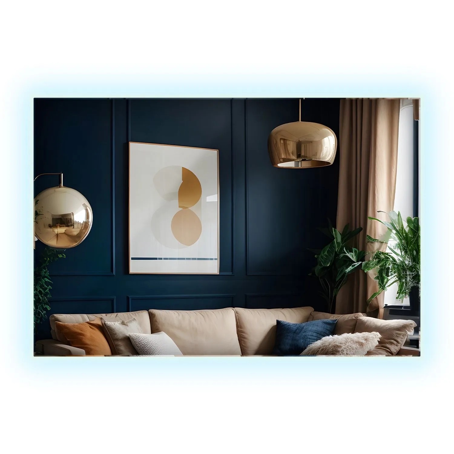 Wallfluent Spiegel Mit Beleuchtung 60x40 cm Rechteckige Form Mit Neutralweiß 4000K LED Licht Für Bad Und Schlafzimmer