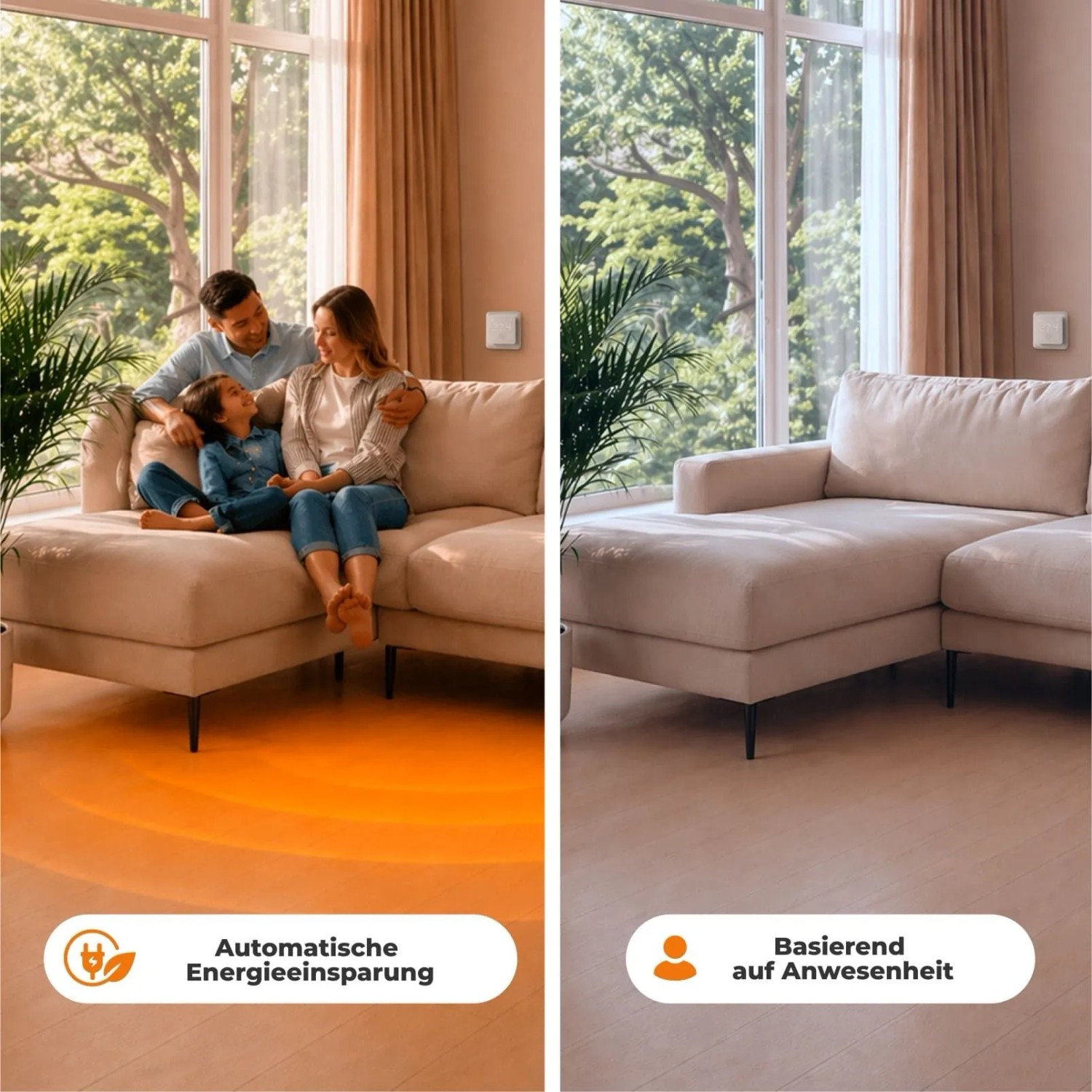 WARMON Thermostat TS 500 WiFi mit Präsenzsensor in Schwarz