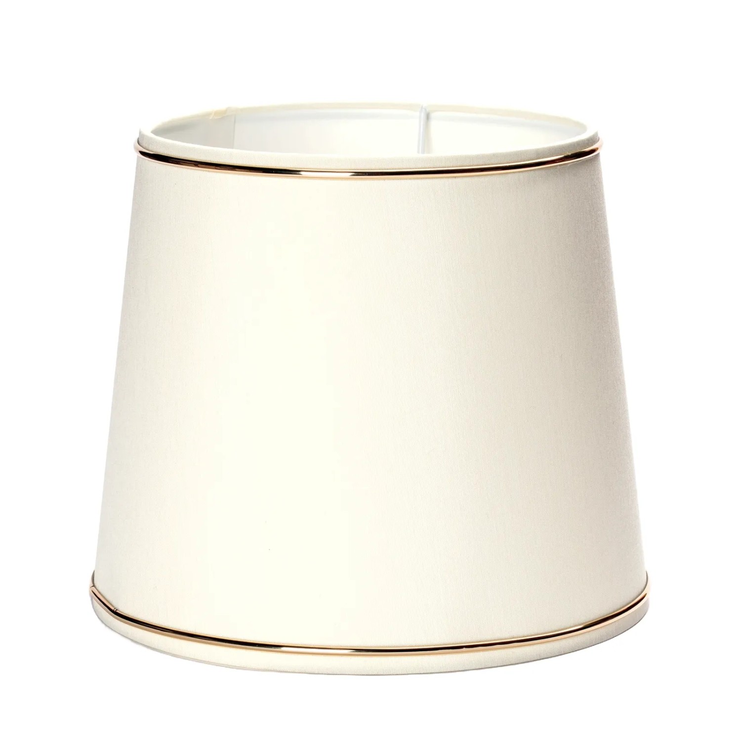Orion Lightstyle Lampenschirm Creme Stoff mit Goldring Ø 17 cm H 20 cm E27