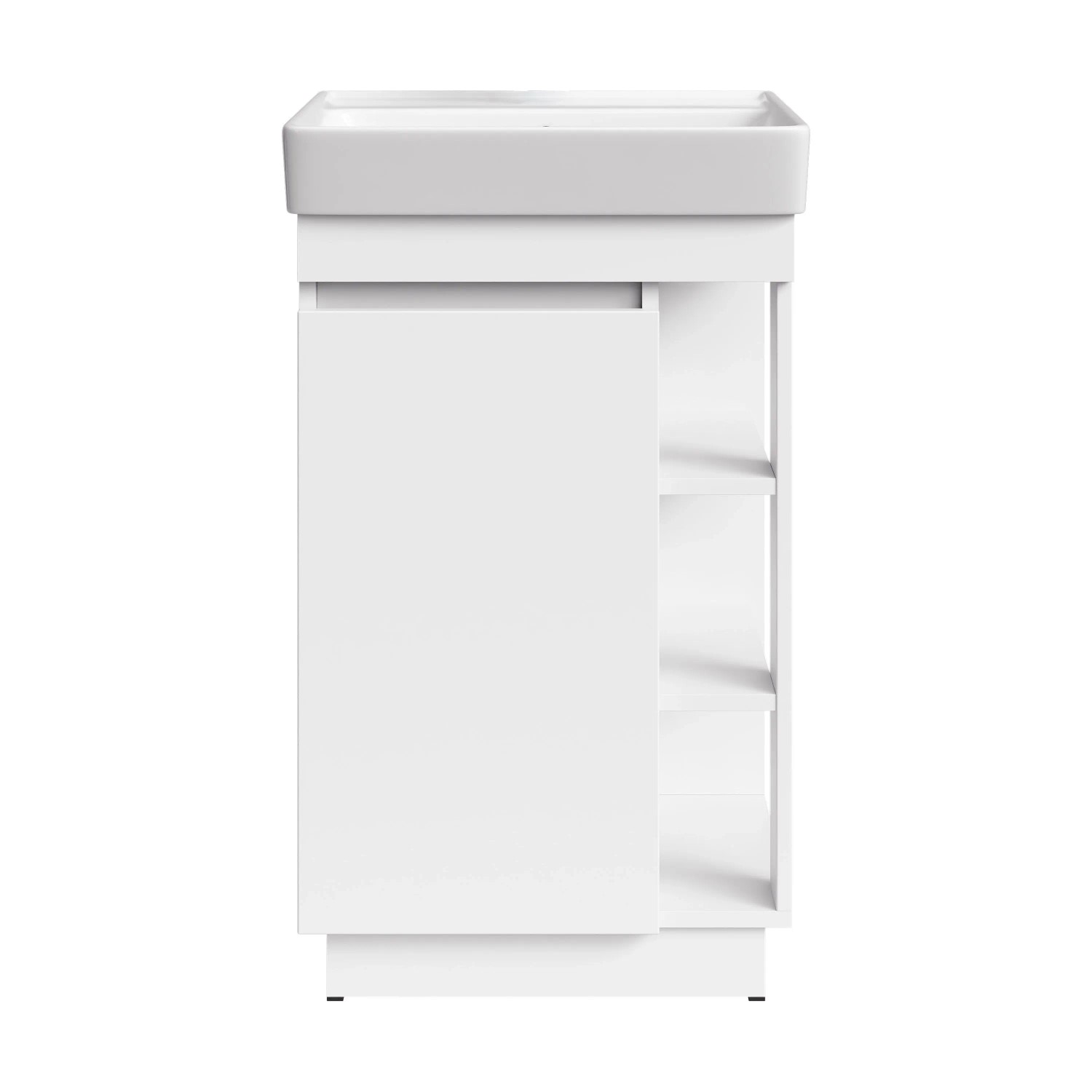 Planetmöbel Badmöbel Set NYX 50 cm Matt Weiß mit Waschbecken
