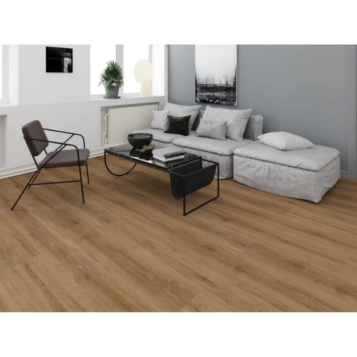 Decoflooring Vinylboden Premium Klebevinyl Eiche Braun Landhausdiele
