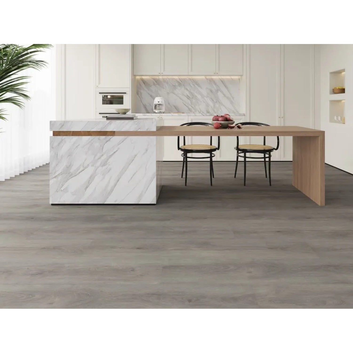 Decoflooring Vinylboden Premium Klebevinyl Eiche Hellgrau Landhausdiele