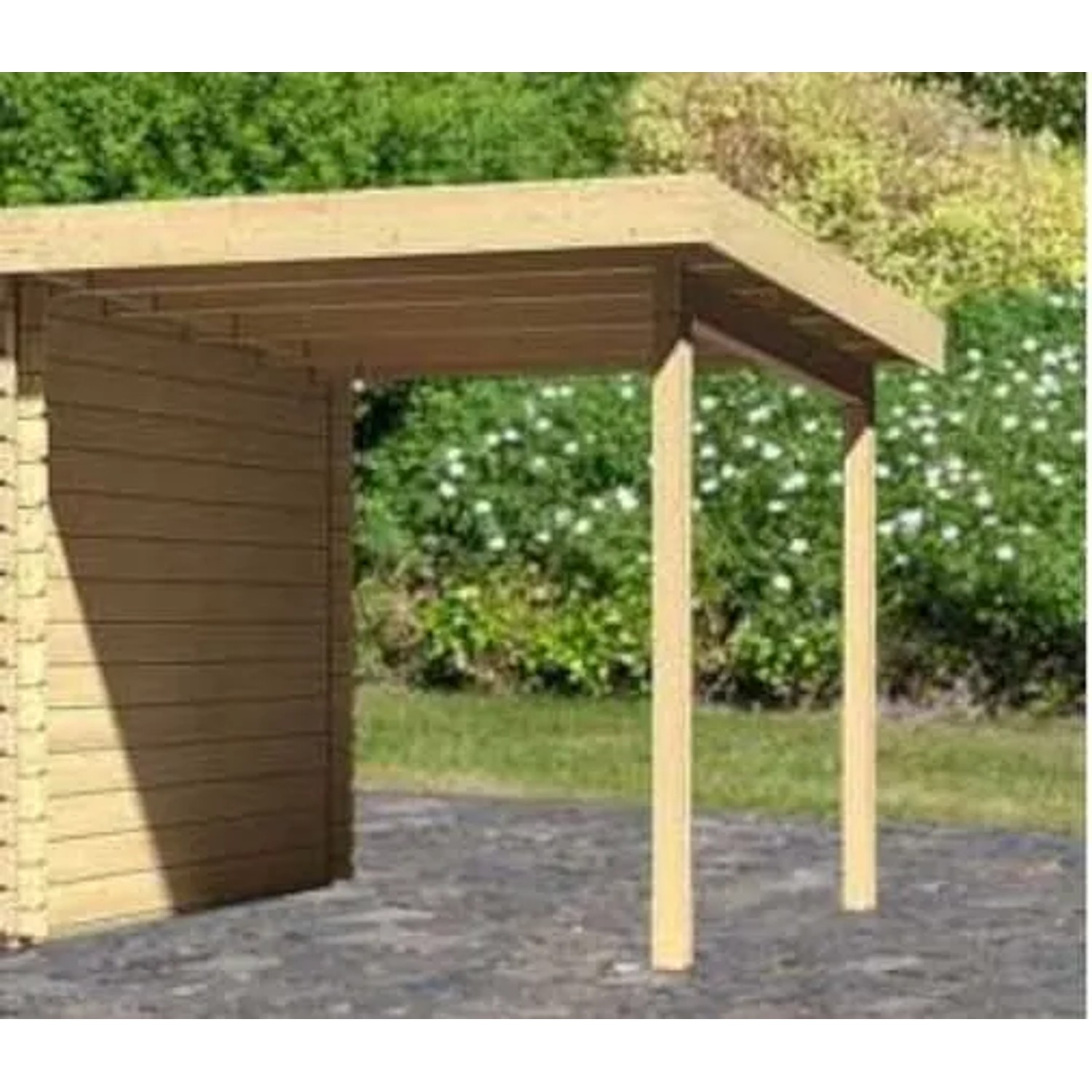 Karibu Anbaudach für Gartenhaus Bastern 2 3