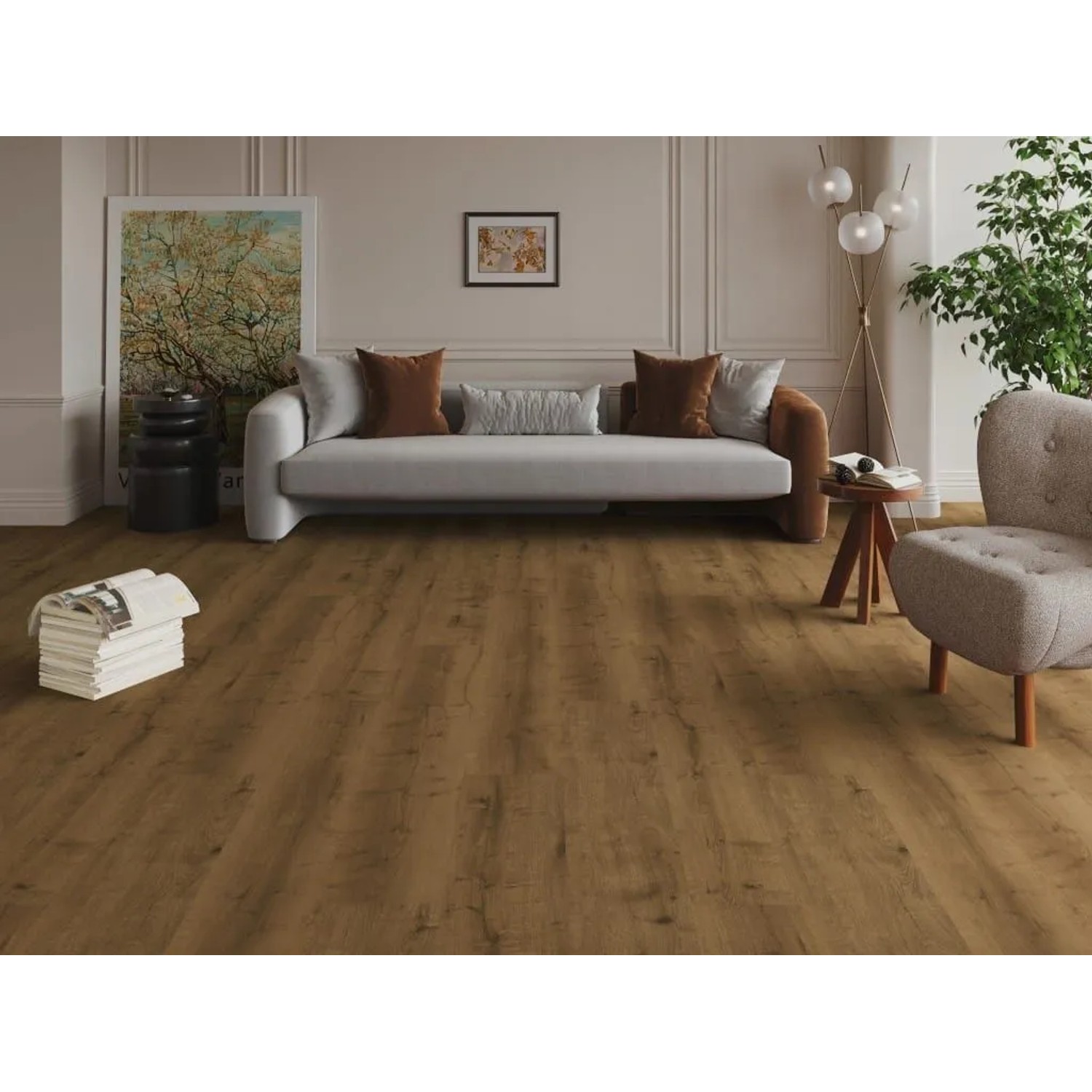 Decoflooring Vinylboden Premium Klebevinyl Eiche Kastanienbraun Landhausdiele