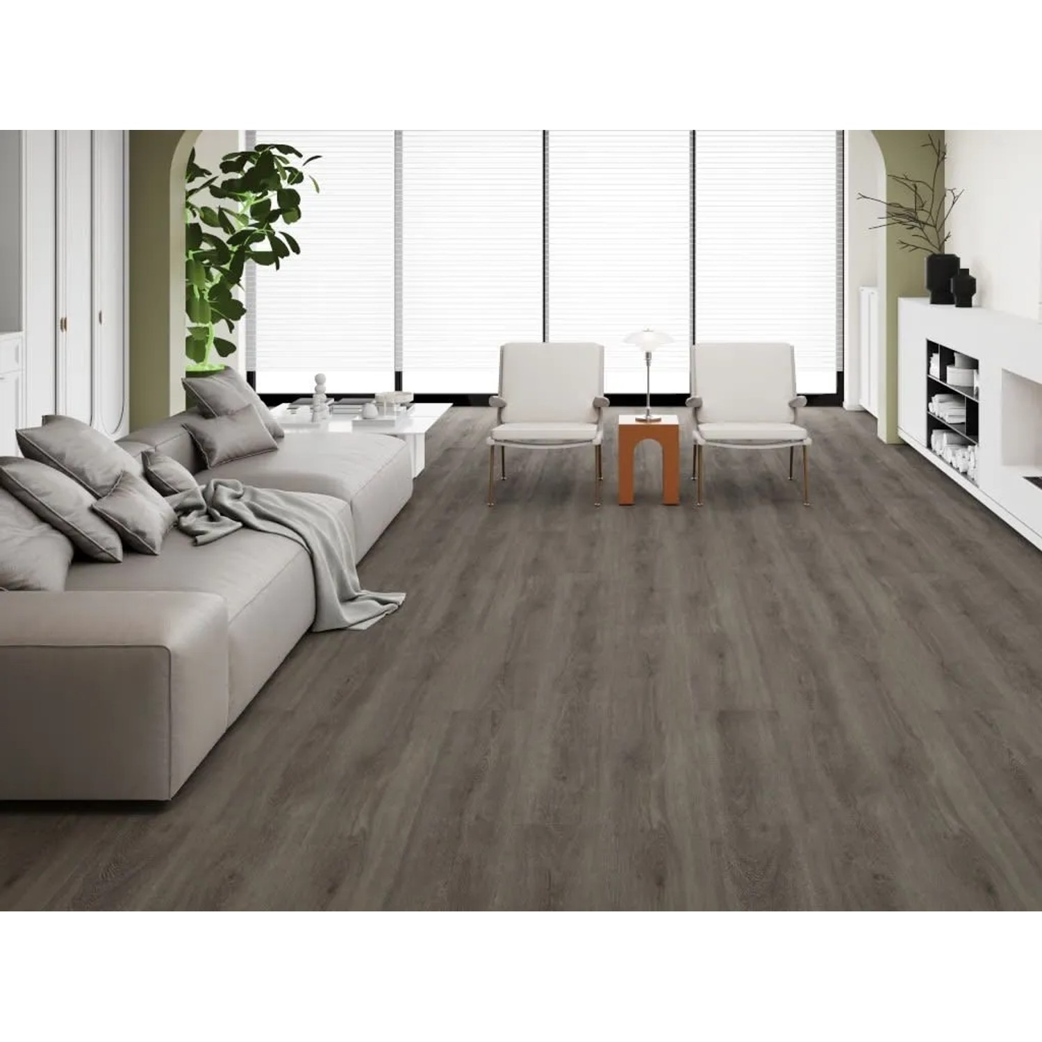 Decoflooring Vinylboden Premium Klebevinyl Eiche Greige Landhausdiele
