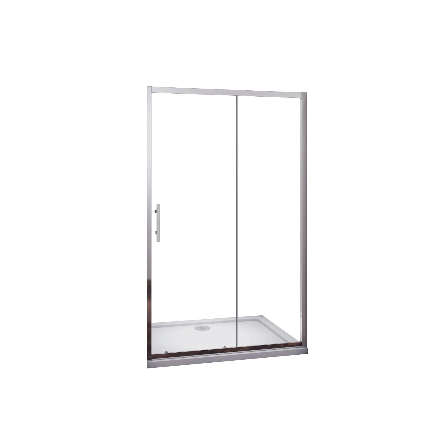 Duschparadies Duschtür 140 x 185cm Schiebetür Nischentür 5mm ESG Sicherheitsklarglas Dusche Verchromt