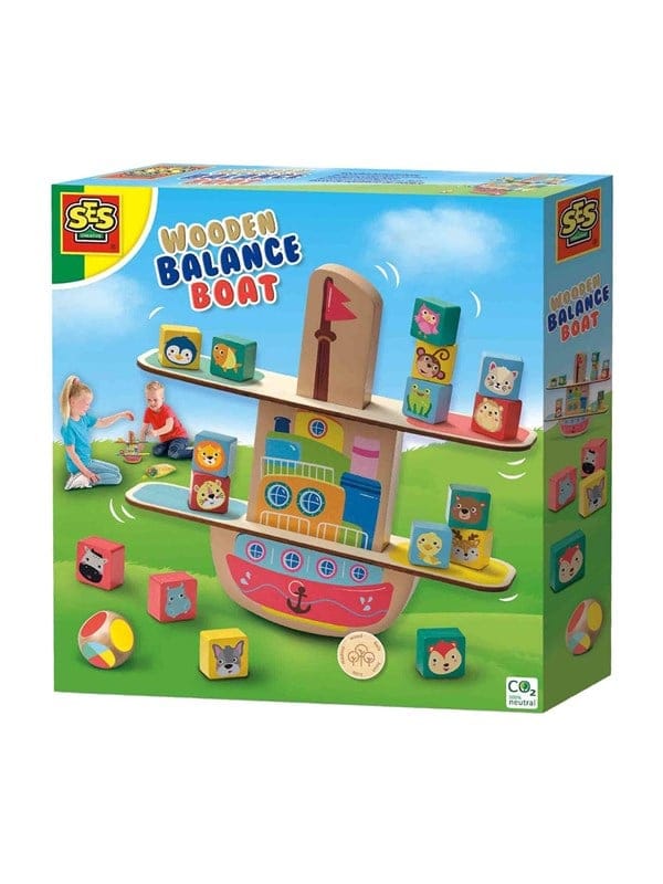 SES Creative Wooden Balance Boat