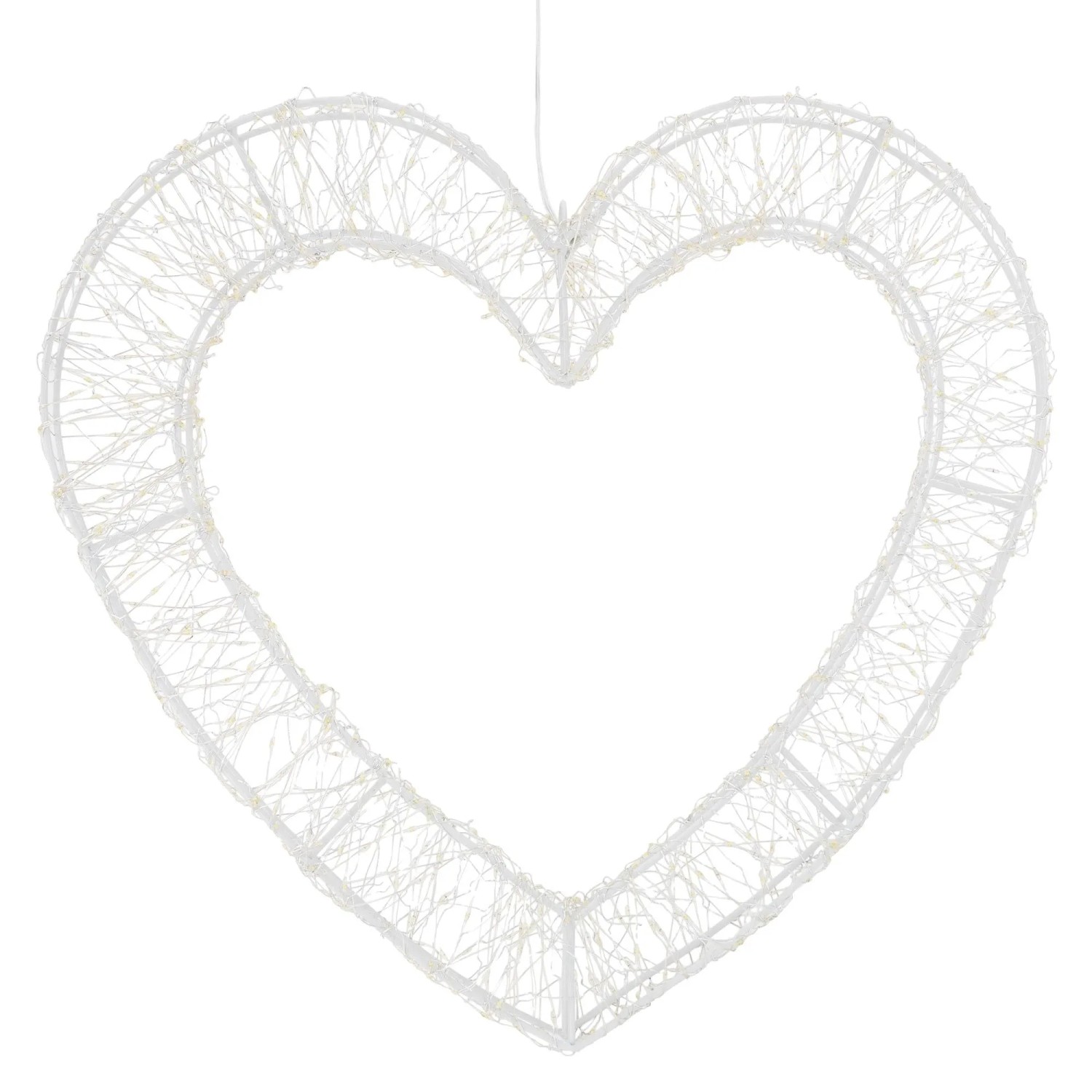 ECD Germany LED Deko Herz Weihnachten 500 LED Warmweiß Weihnachtsdeko Weihnachtsbeleuchtung mit Timer 38,5x36 cm Außen