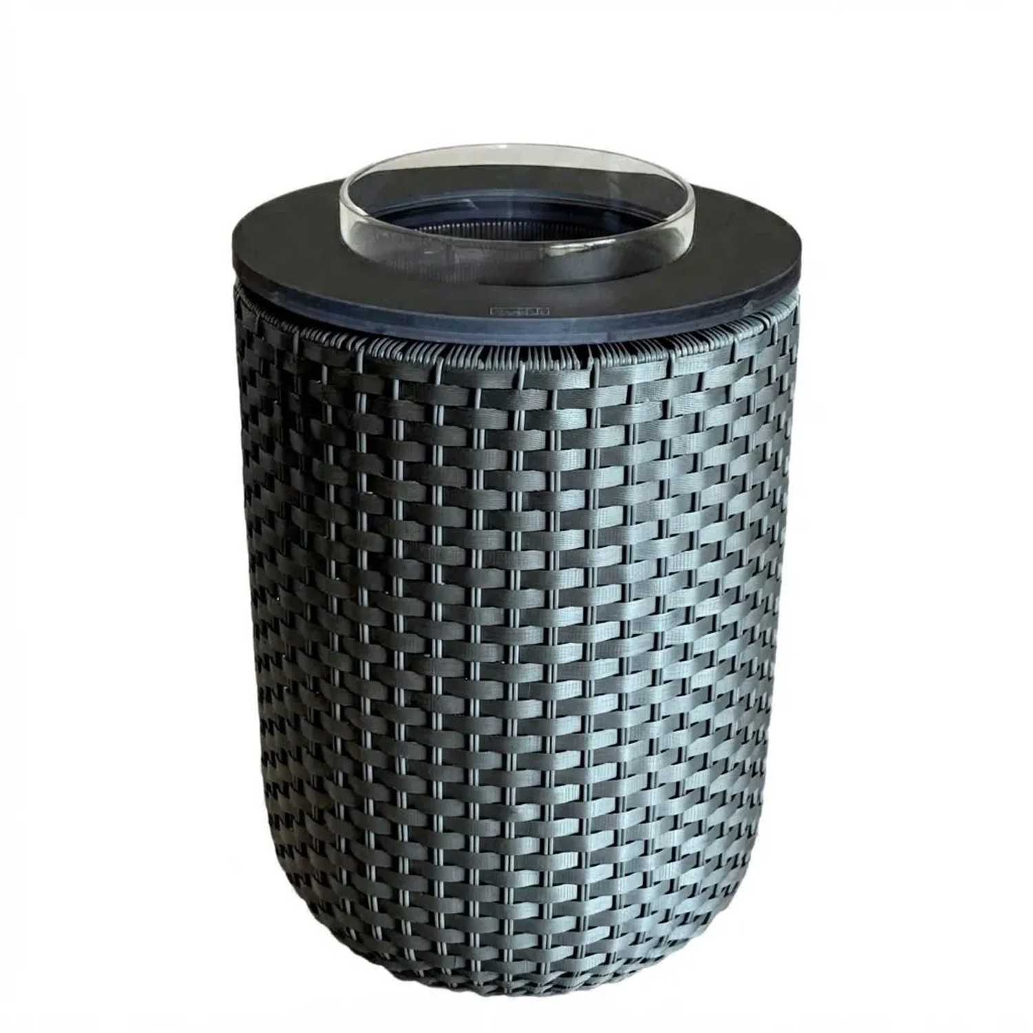 COOTAB Cooler Table London 4-in-1 Loungetisch mit Acryl-Kühler Anthrazit-Schwarz