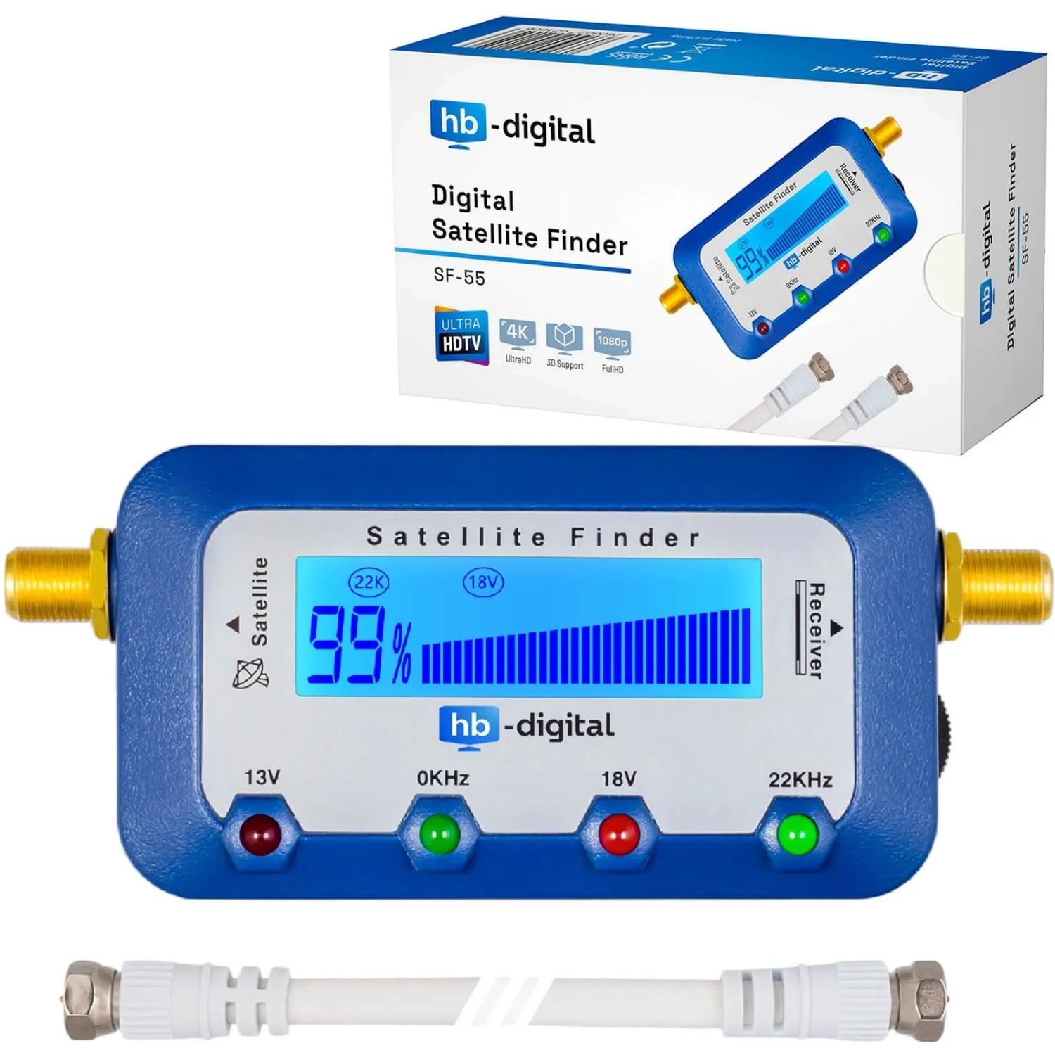 hb-digital Satfinder Digital SF-55 LCD Display Blau