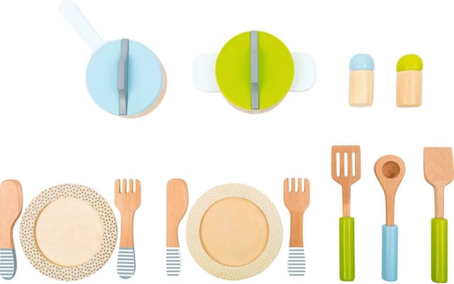 Small Foot Wooden Cooking Utensils and Tableware Set 15dlg.