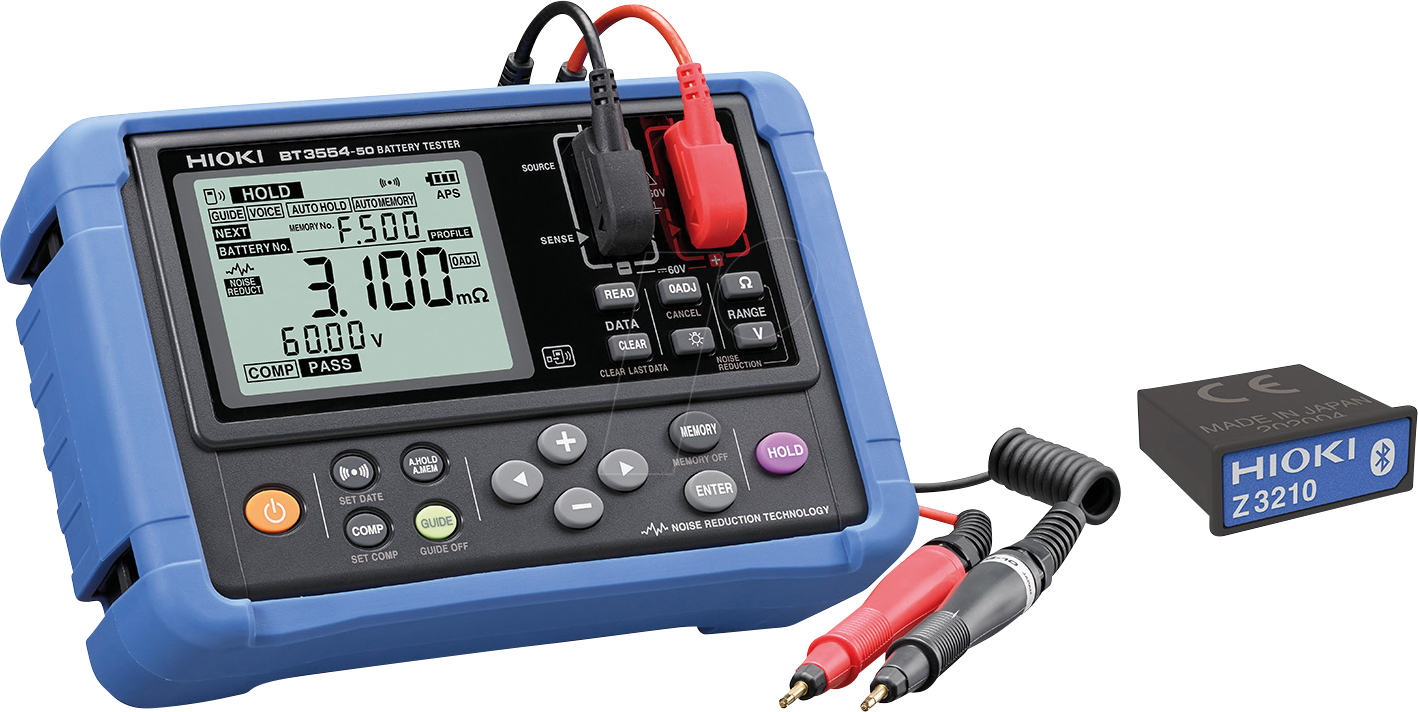HIOKI BT3554-91 - Batterietester, Blei-Säure, 6 V / 60 V, gerades Prüfkabel