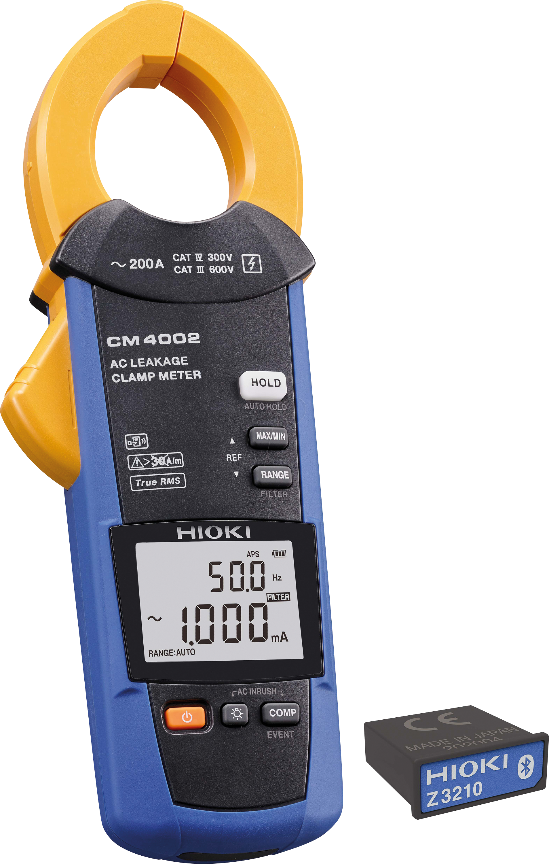 HIOKI CM4002-90 - Leckstromzange, digital, AC, bis 200 A, Bluetooth