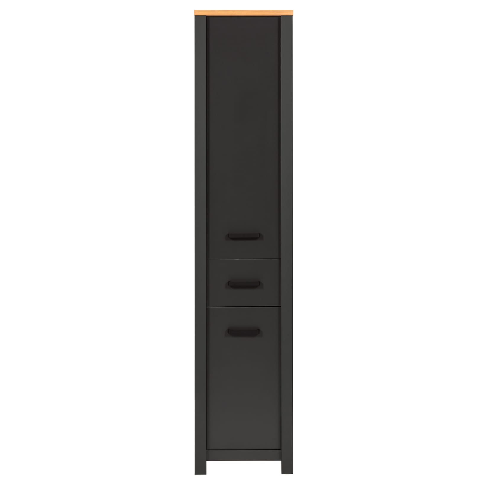Bad-Hochschrank Carbona mit 2 Türen & Schublade, Soft-Close, Anthrazit/Artisan Eiche