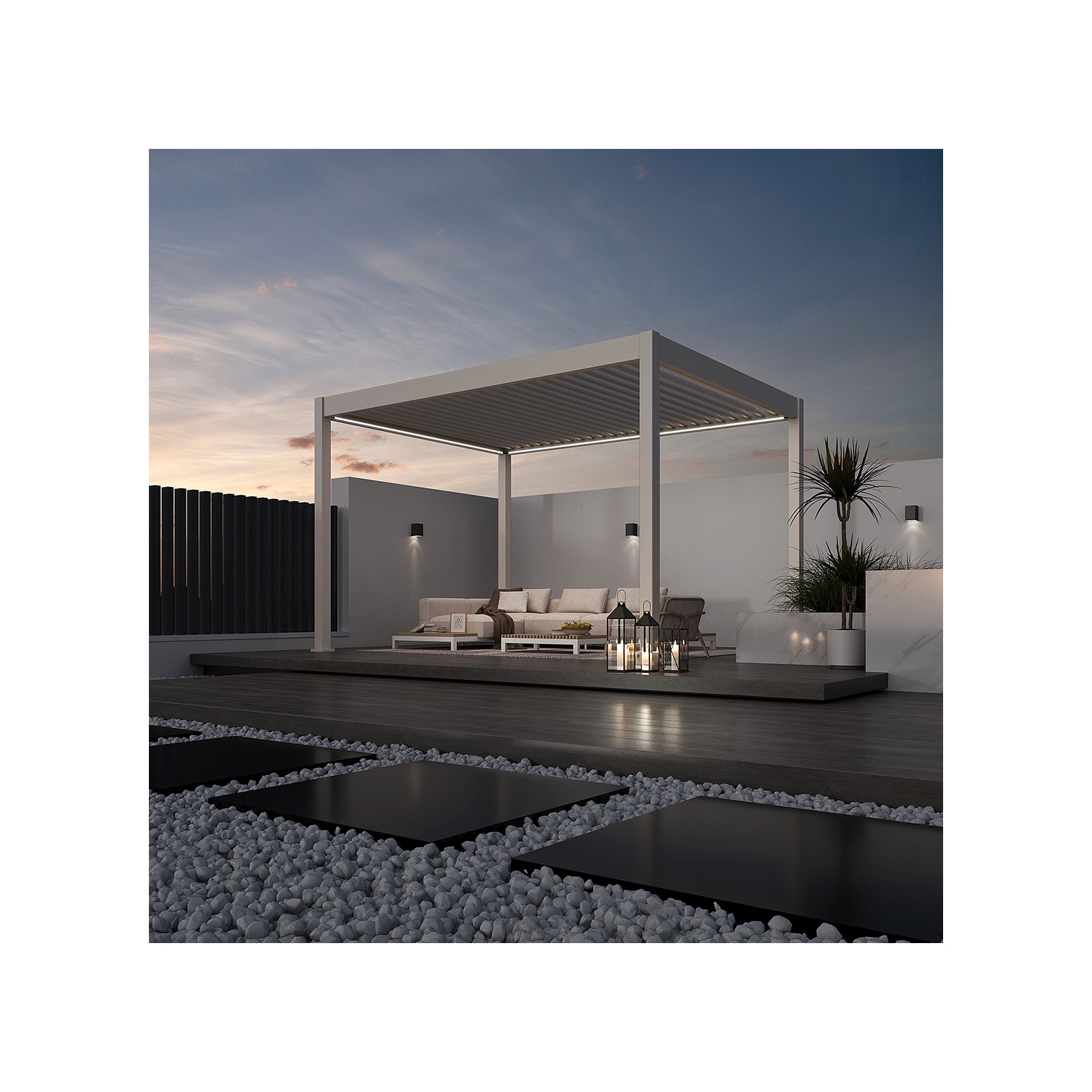 Weide Deluxe Plus Elektr. Terrassenüberdachung Alu Led 3X4 M