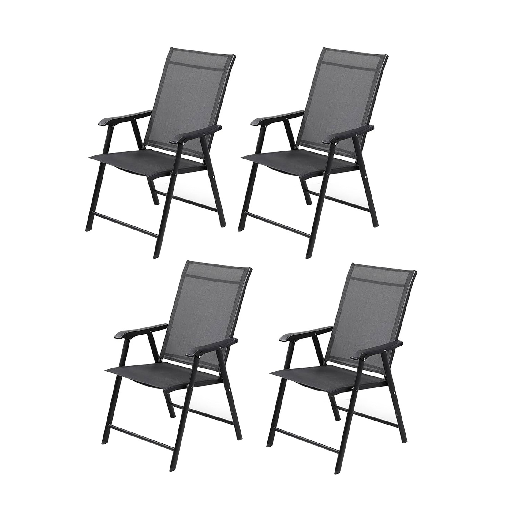 HTI-Living Gartenstühle 4 Stück Grau