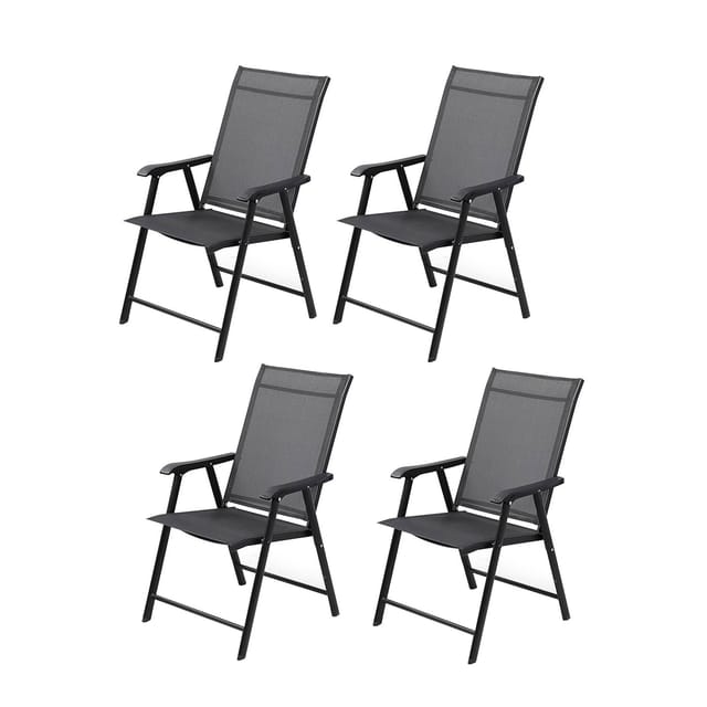 HTI-Living Gartenstühle 4 Stück Grau