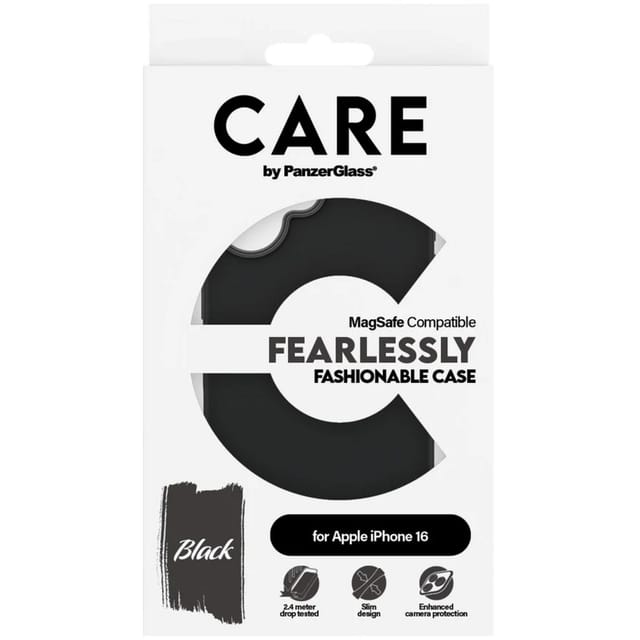 CARE by PanzerGlass Case Fashion Black MagSafe iPhone 16