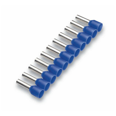 Isolierte Aderendhülse 0,75mm²/8mm blau Bandware, verzinntes Elektrolyt-K