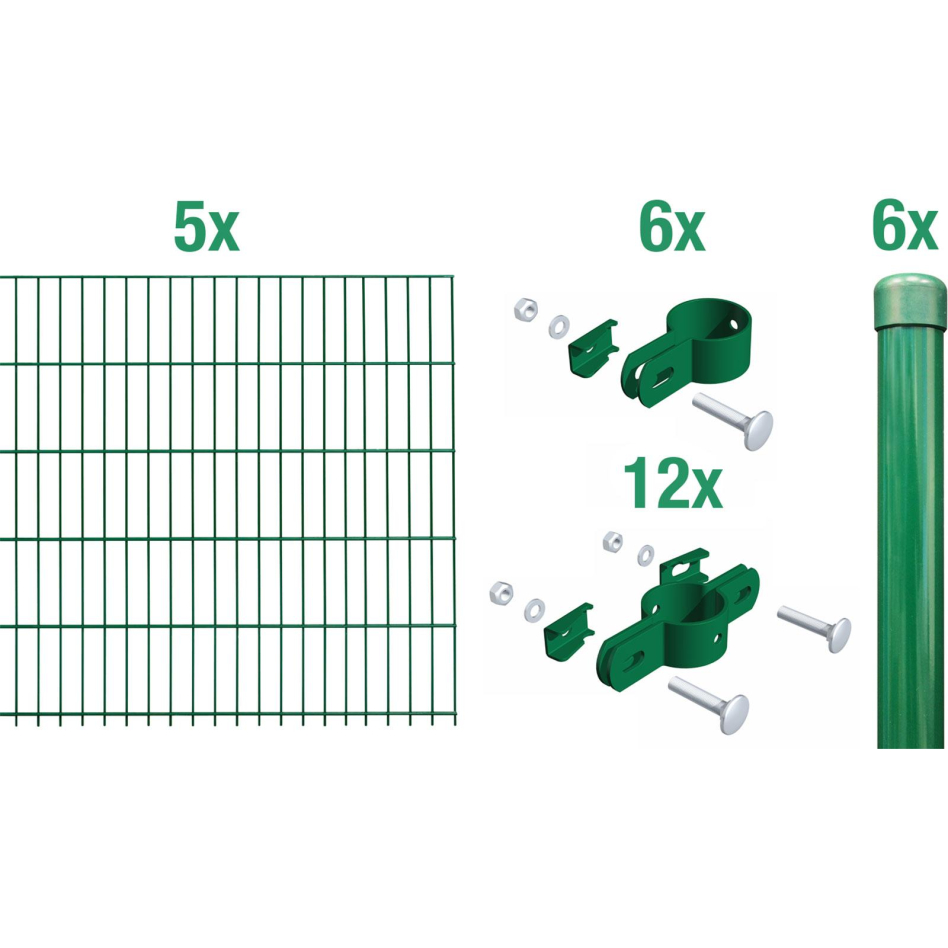 Alberts Einstabmatten Zaun-Set grün, zum Einbetonieren, 150 cm, 10 m