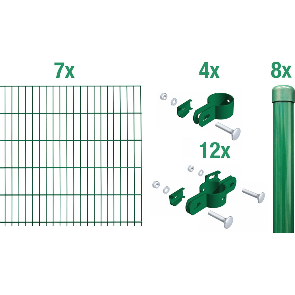 Alberts Einstabmatten Zaun-Set grün, zum Einbetonieren, 125 cm, 14 m
