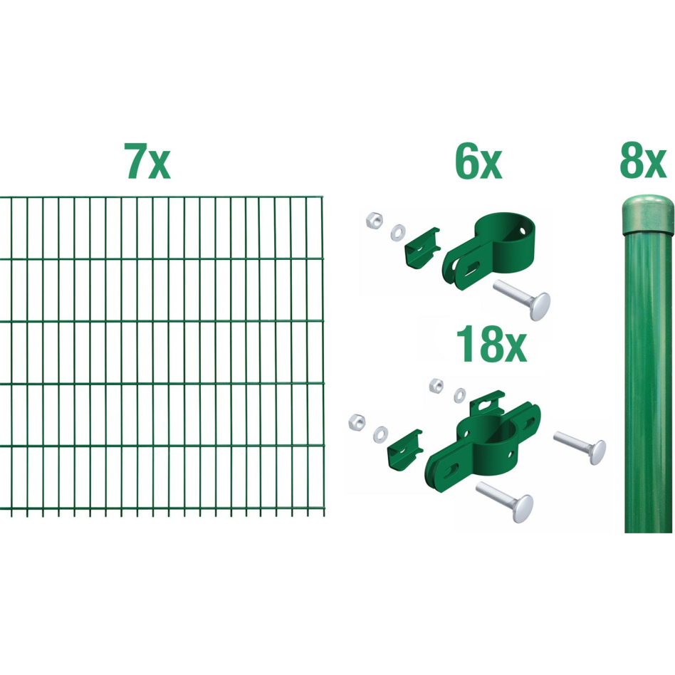 Alberts Einstabmatten Zaun-Set grün, zum Einbetonieren, 150 cm, 14 m