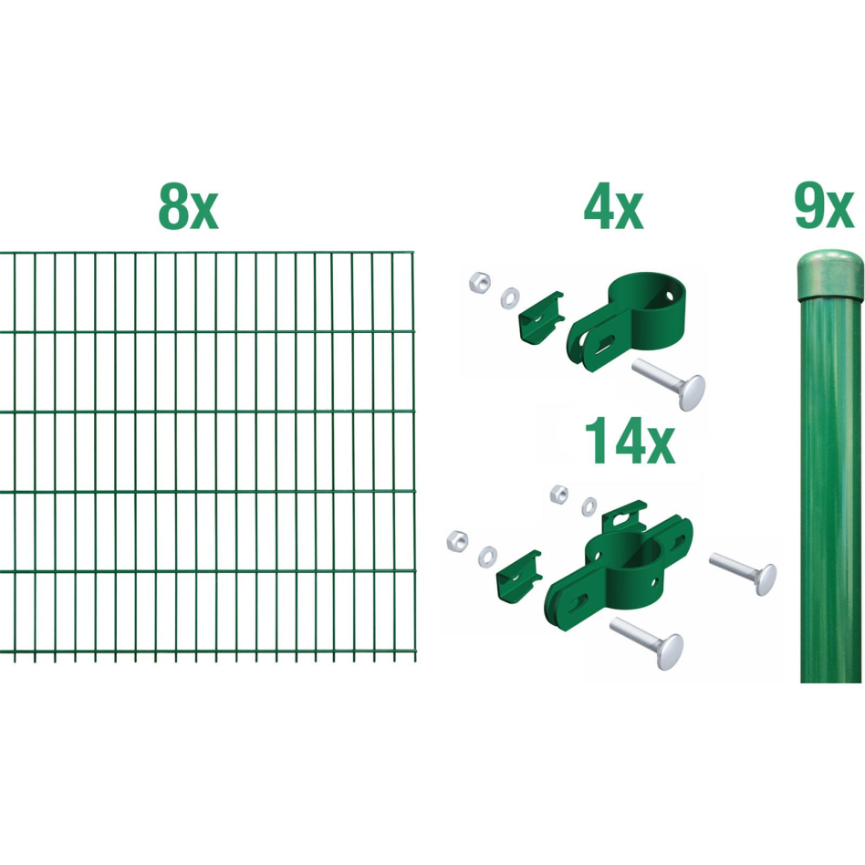 Alberts Einstabmatten Zaun-Set grün, zum Einbetonieren, 75 cm, 16 m