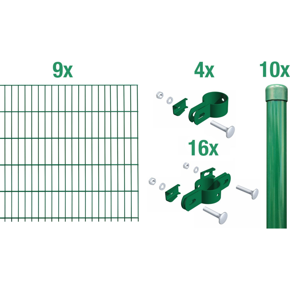 Alberts Einstabmatten Zaun-Set grün, zum Einbetonieren, 100 cm, 18 m