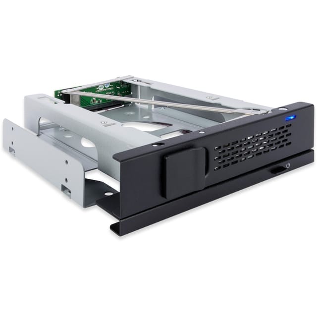 Icy dock 1x 3.5" SATA 1x 5.25" bay mobile rack fanless keyl