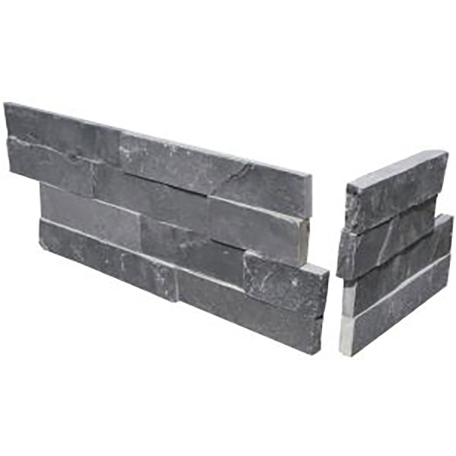 Wellker Wandverblender Naturstein Schiefer Schwarz Riemchen, Z 14/26x10 cm, 1 Pack
