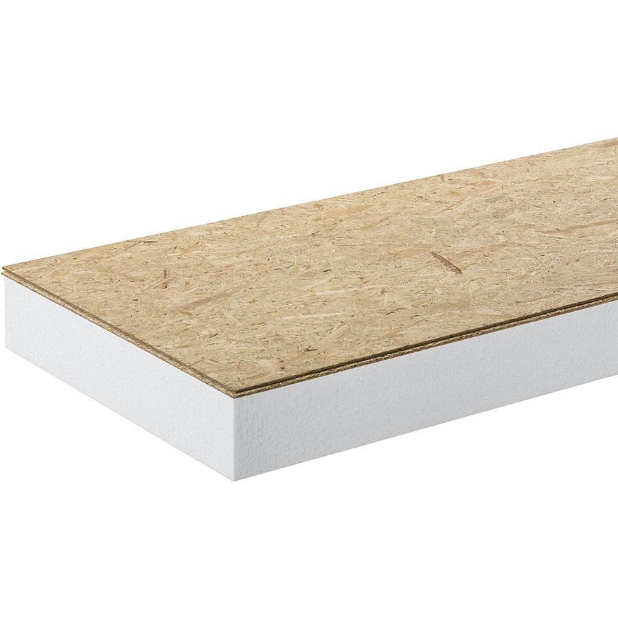 HIRSCH Porozell Dachbodendämmung Verbundelement aus Styropor mit 12mm OSB 3-Platte Dachdämmung, 152 mm, 035