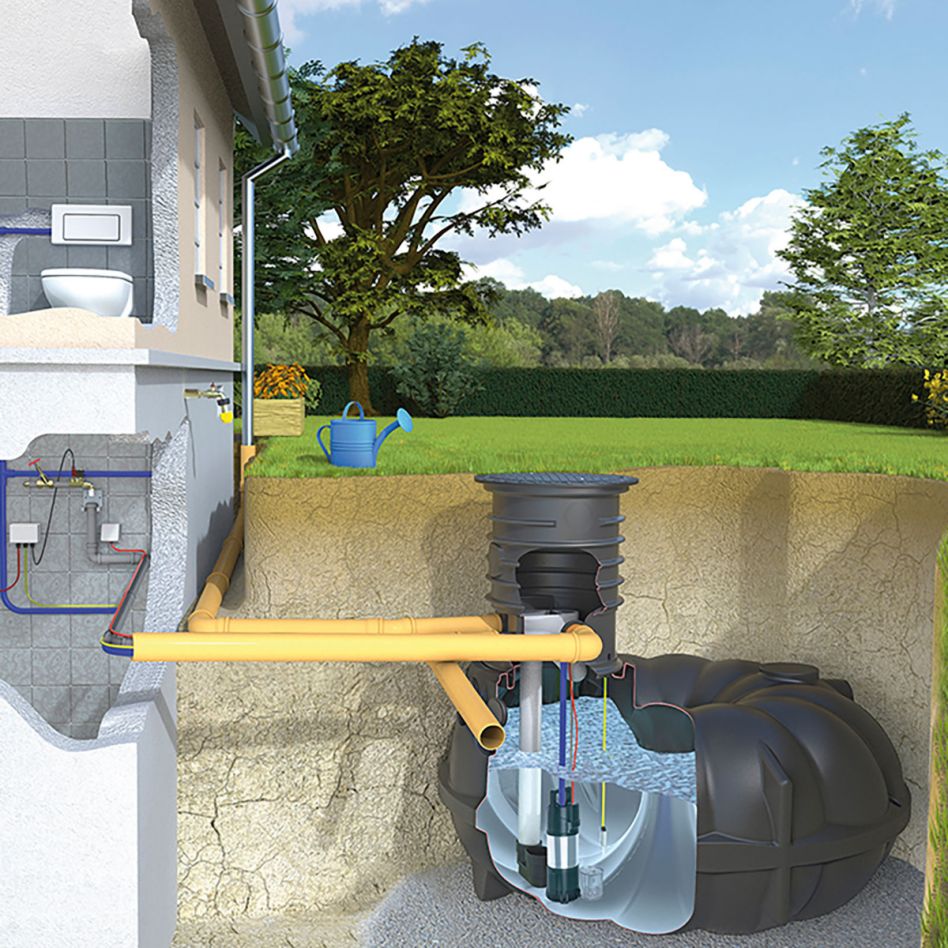 Rewatec NEO Diver Hausanlage Zisterne Regenwassertank, 13000 l