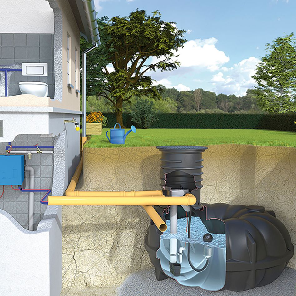 Rewatec NEO McRain Hausanlage Zisterne Regenwassertank, 15000 l