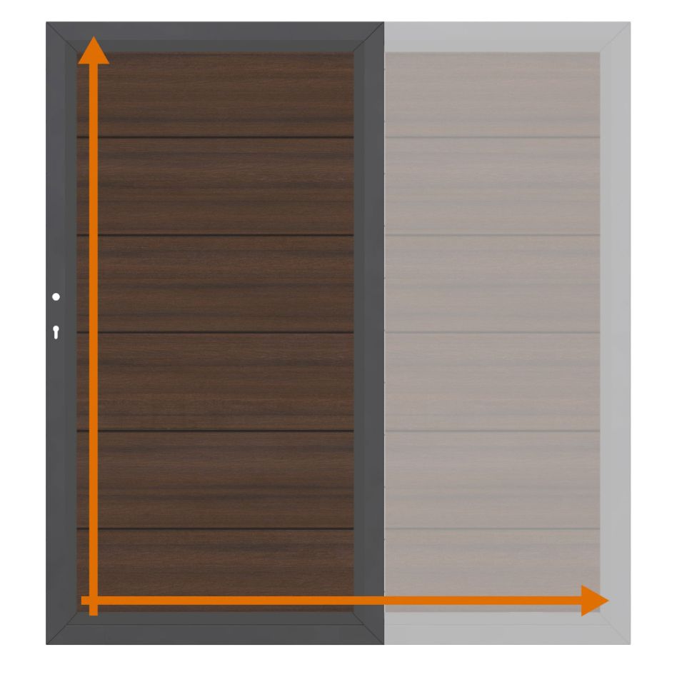 TraumGarten Einzeltor auf Maß Sichtschutzzaun SYSTEM WPC Platinum XL Braun günstig