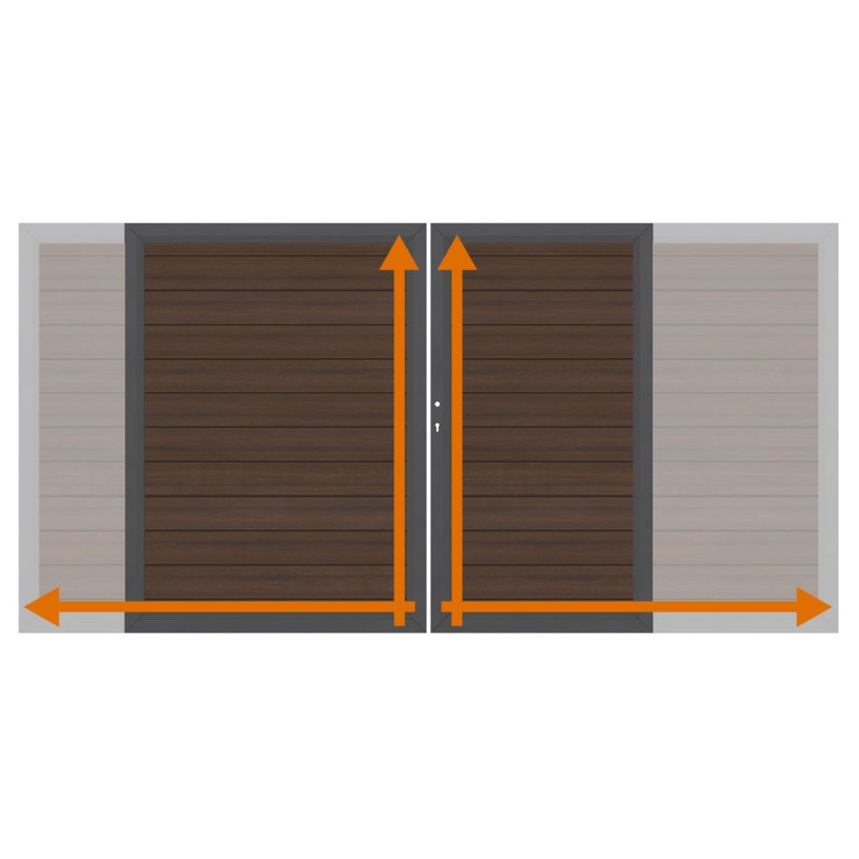 TraumGarten Doppeltor auf Maß Sichtschutzzaun SYSTEM WPC Platinum Braun günstig